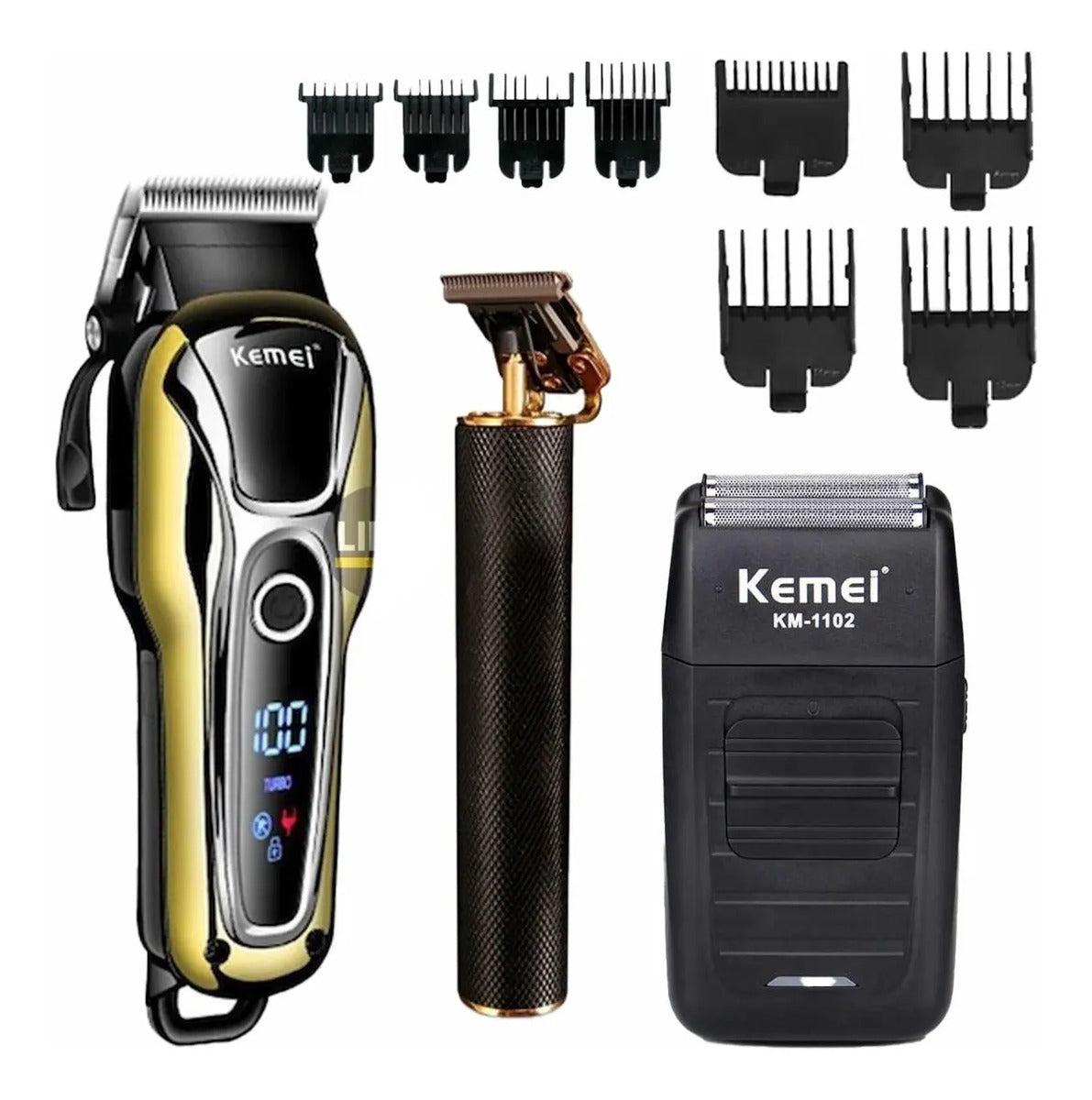 Kit Barbería Profesional 3 en 1 Máquina Cortar Pelo + Trimmer + Shaver