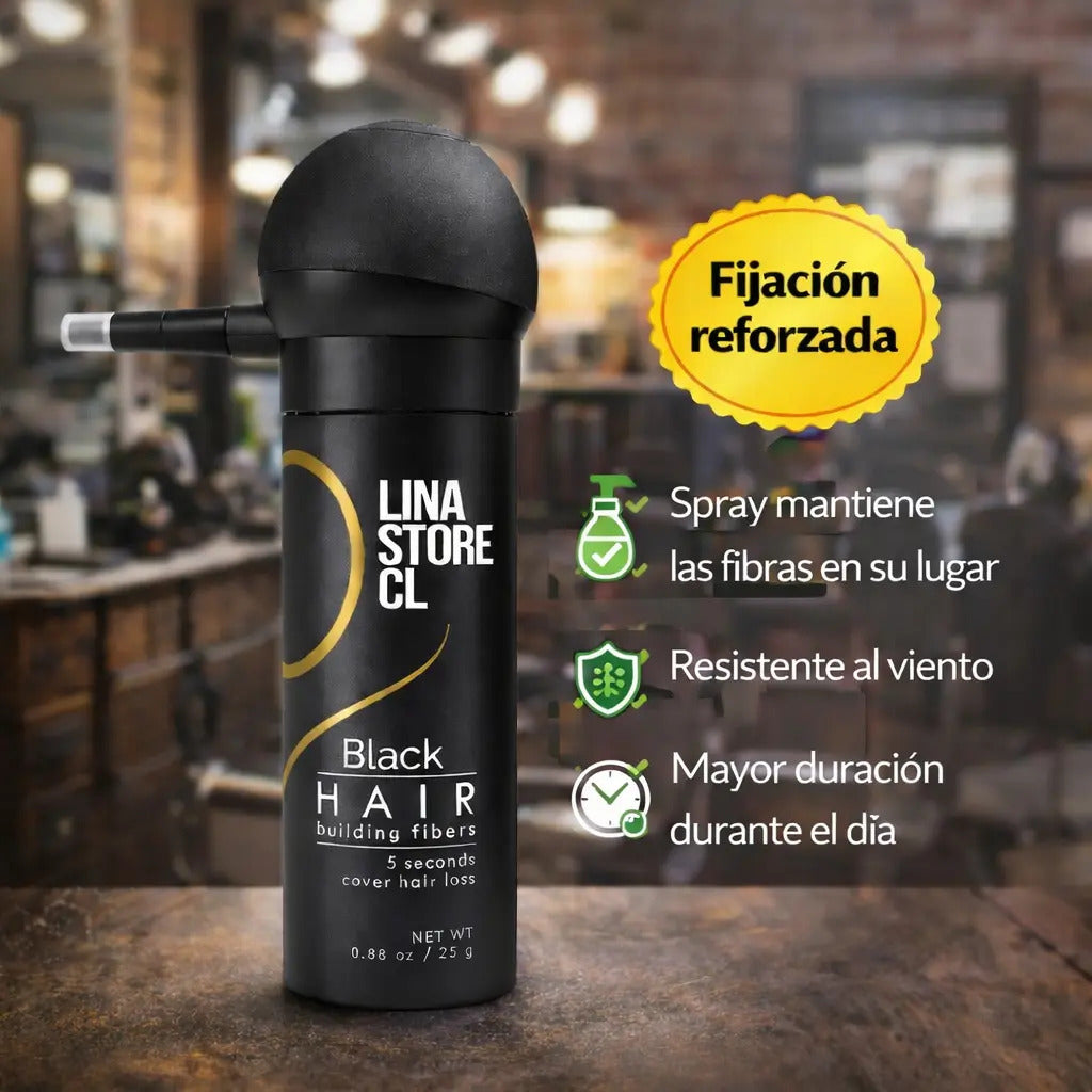 Pack Polvo Disimulado Calvicie Fibra Capilar + Bomba Spray