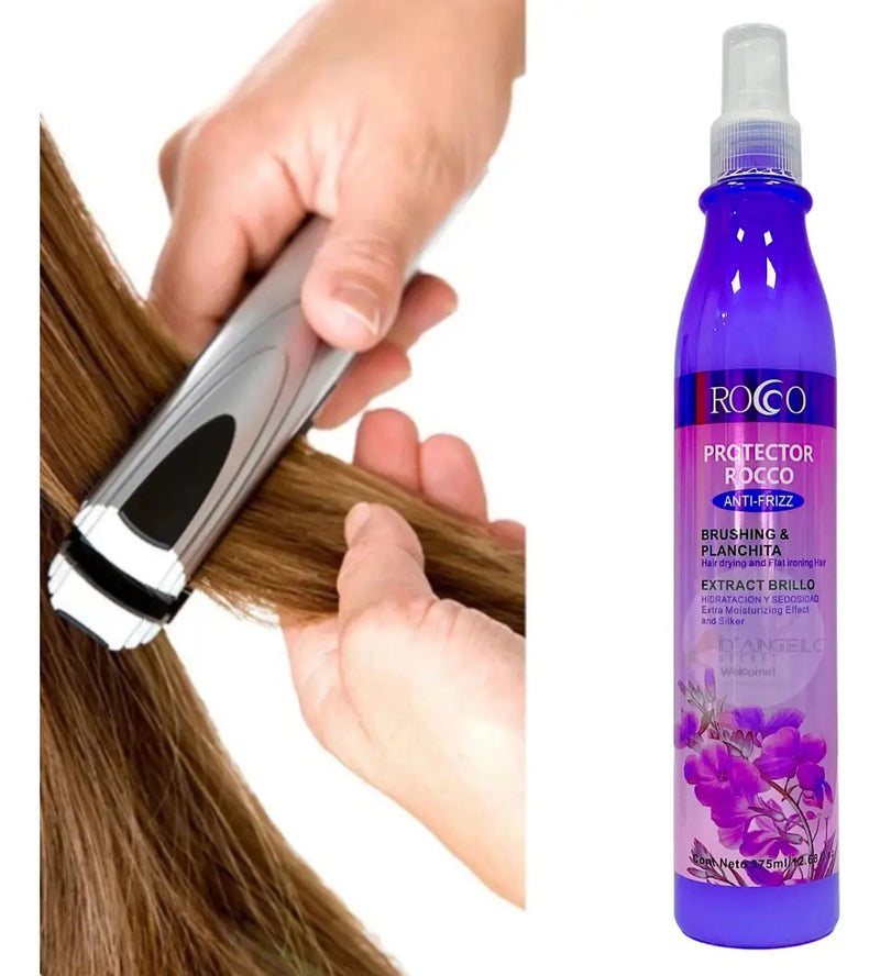 Protector Térmico Capilar Rocco Morado 375ml - Anti Frizz y Humedad