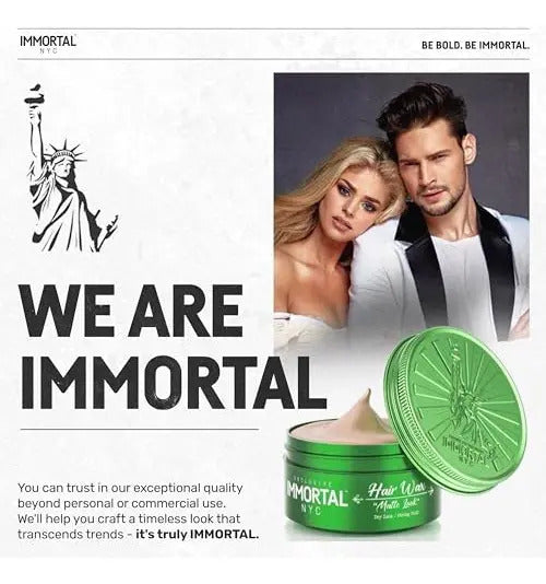 Cera Immortal NYC Iconic Men Cream Pomade - Fijación Media/Fuerte Mate 50ml