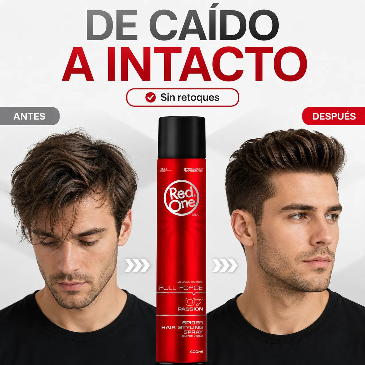 Laca Fijadora Red One Fijación Fuerte Control 12h  - 400ml