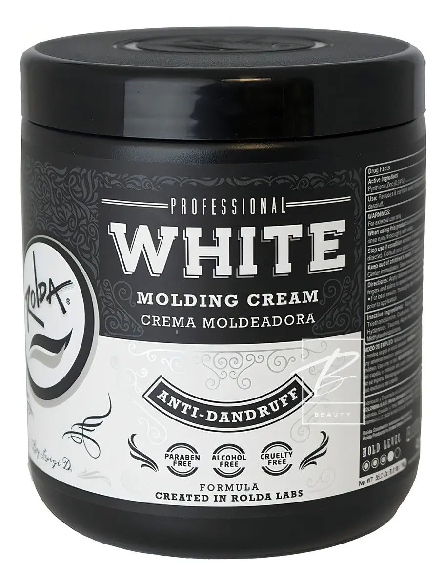 Crema Moldeadora Anticaspa Rolda White 1kg - Fijación Media y Brillo Natural