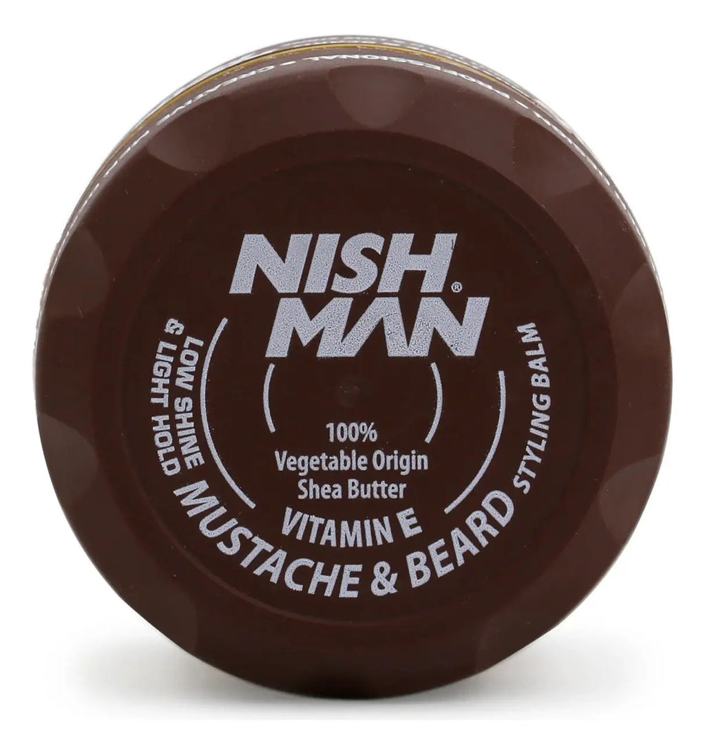 Cera Nishman Mustache & Beard 100ml - Fijadora y Acondicionadora para Barba y Bigote