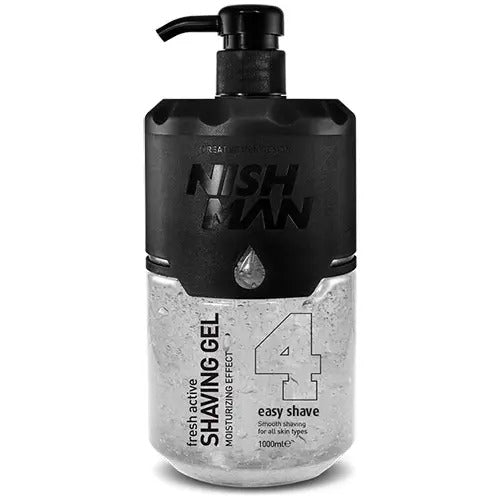 Shaving Gel Nishman Fresh Active 1000ml - Gel de Afeitar Profesional Transparente