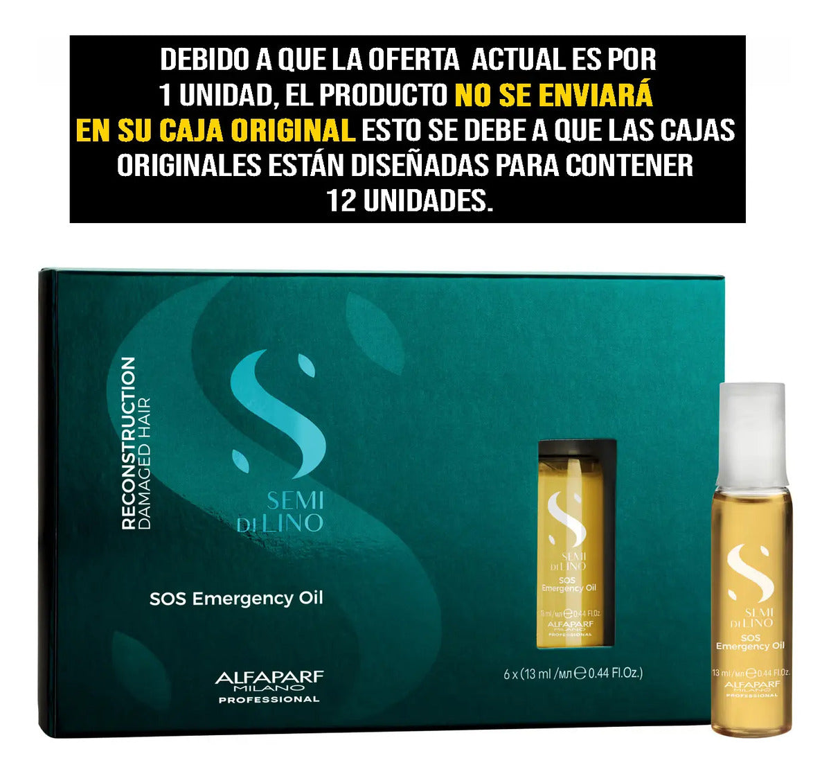 Ampolla Alfaparf Semi di Lino SOS Emergency Oil 13ml - Reconstrucción Total