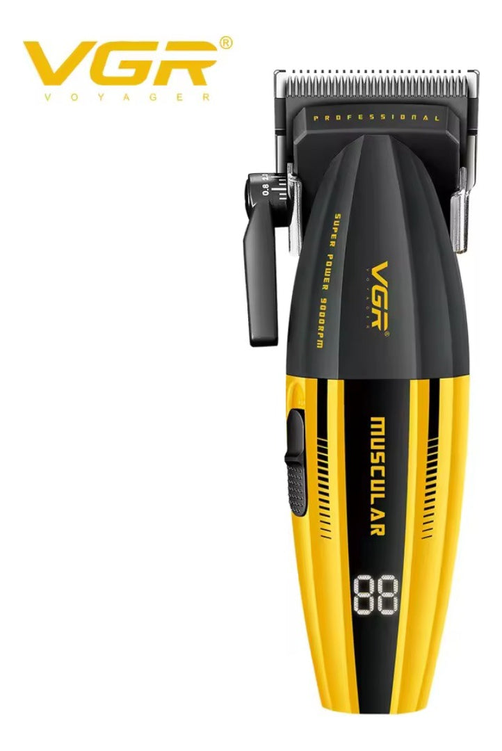 Máquina Cortar Pelo VGR V-285 Profesional 9000RPM Muscular Amarilla