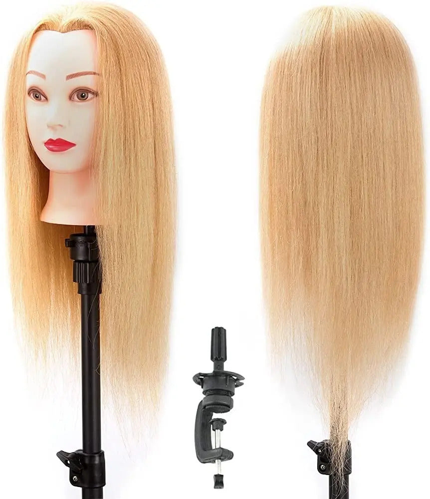 Cabeza de Práctica Profesional 60 cm - Maniquí de Peluquería con Soporte