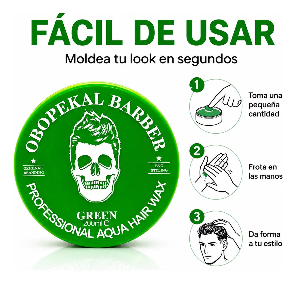 Cera Obopekal Para Barba Cabello Gel Pomada Capilar Barbería