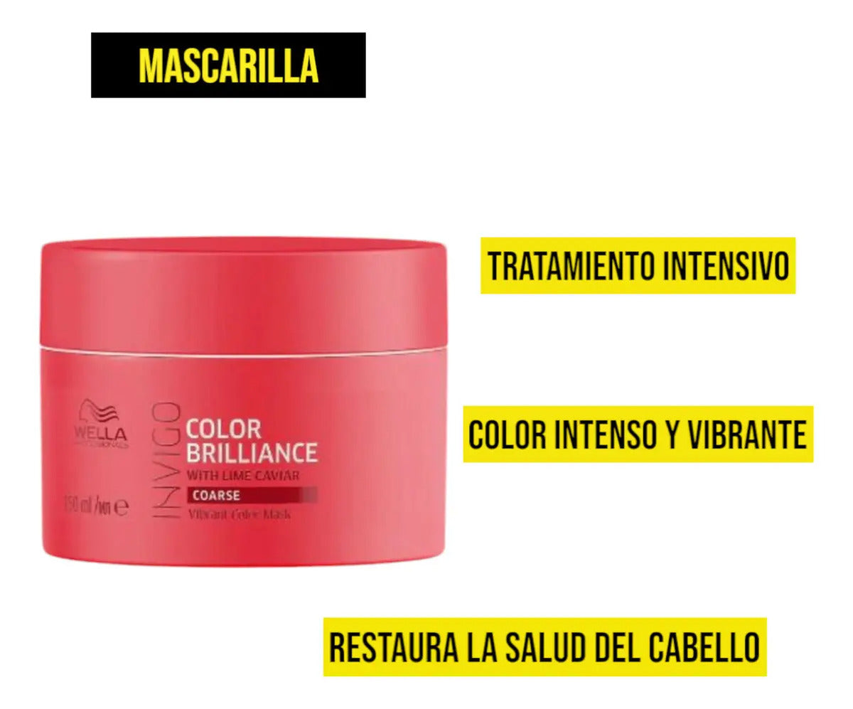 Pack Wella Color Brilliance Shampoo + Acondicionador + Mascarilla Cabello Teñido