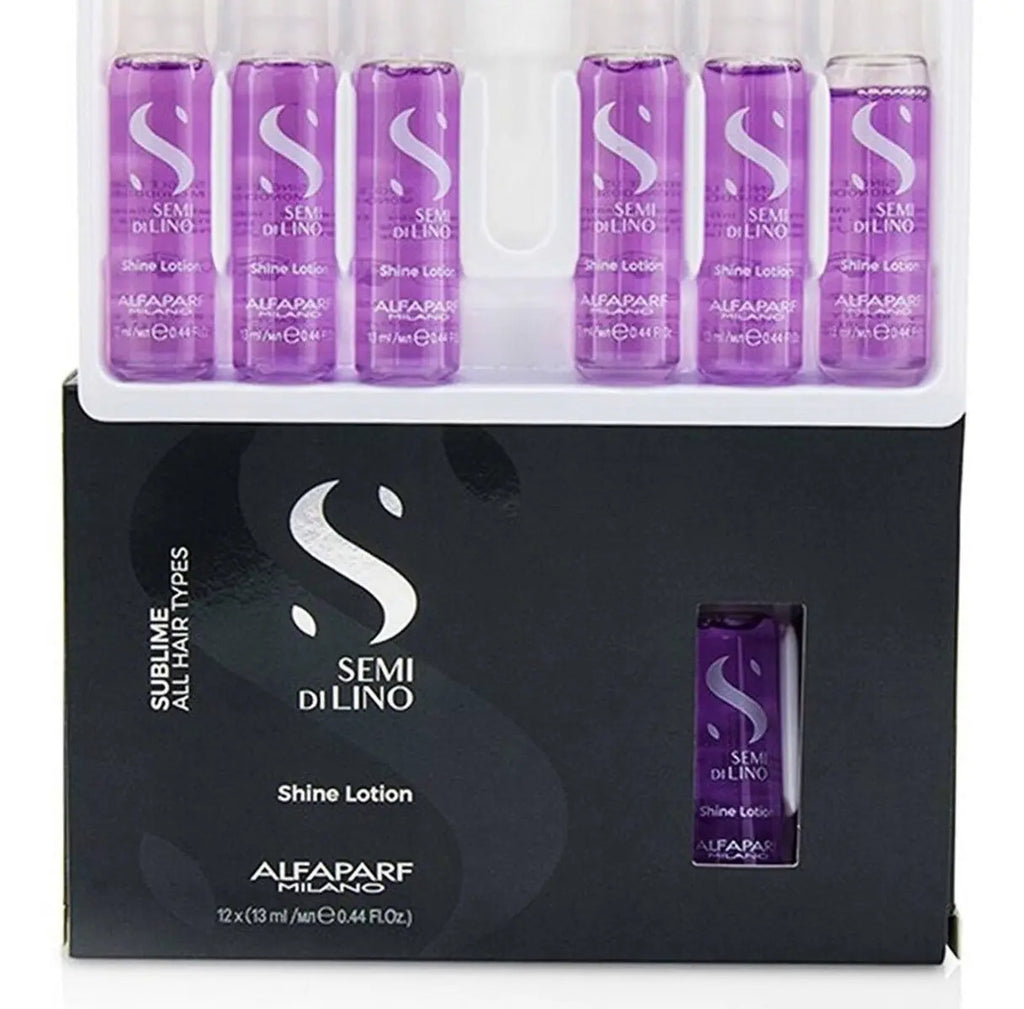 Pack 6 Ampollas Alfaparf Semi di Lino Shine Lotion - Brillo Espejo y Volumen