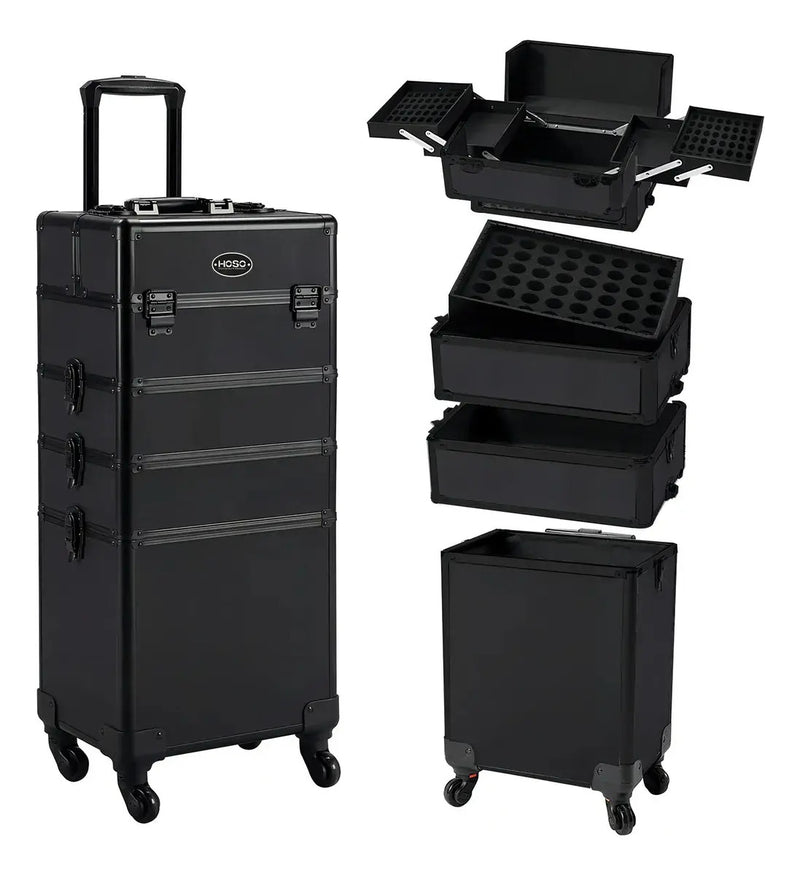 Maleta Trolley Profesional 4 en 1 con Ruedas 360° - Estación de Barbería Móvil