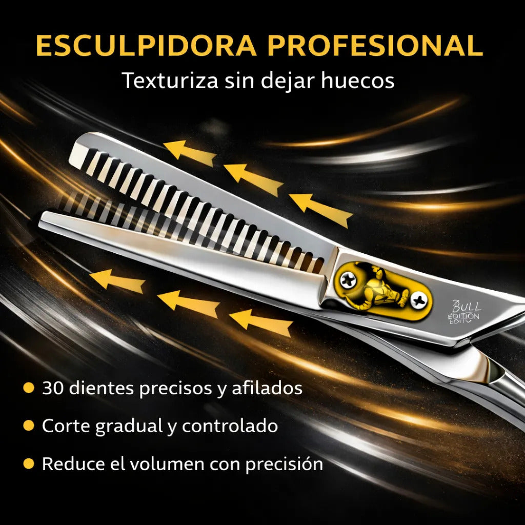 Tijeras Profesionales Peluquería Pack Corte+esculpidora 6.0