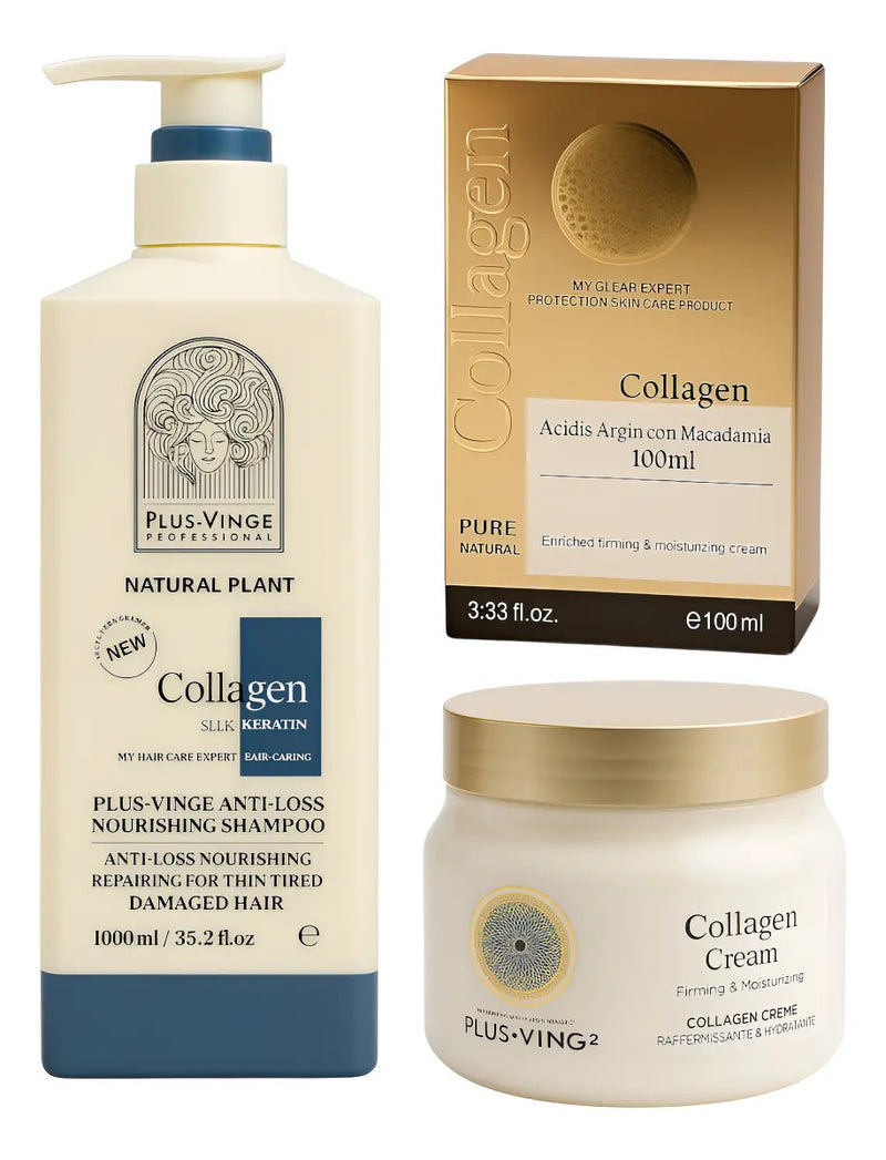 Kit Reparación Intensiva Plus Vinge Collagen - Shampoo + Crema + Aceite
