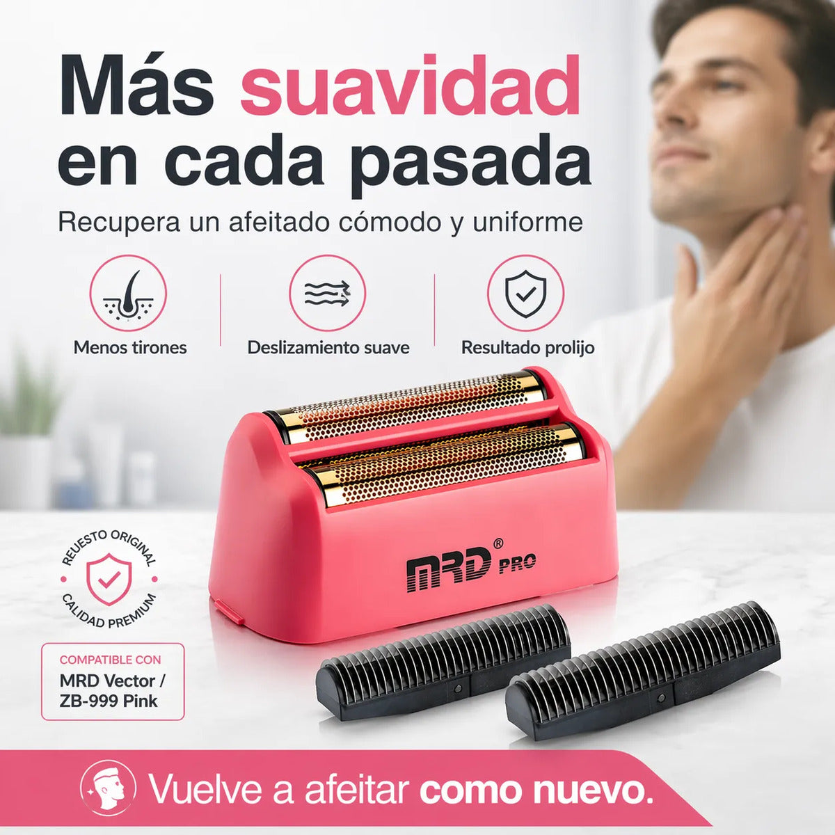 Repuesto Shaver Mrd Vector Zb-999 Cabezal Maya Cuchilla Rosa