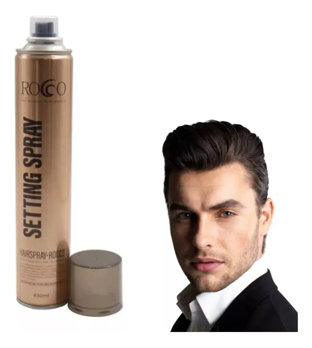 Laca Rocco Fijación Extra Fuerte 8+ Profesional - Spray 450ml Estilista