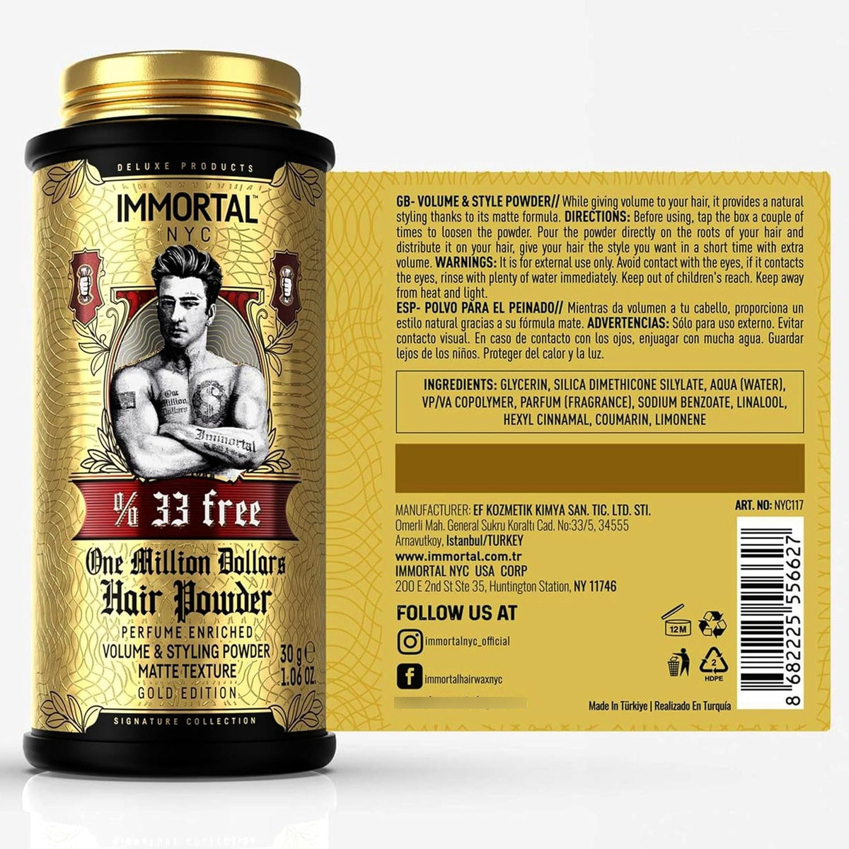 Polvo Texturizador Immortal NYC One Million Dollars - Volumen y Efecto Mate 20g