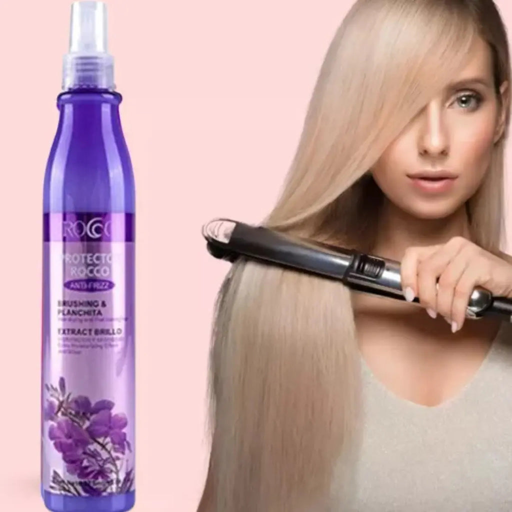 Protector Térmico Capilar Rocco Morado 375ml - Anti Frizz y Humedad