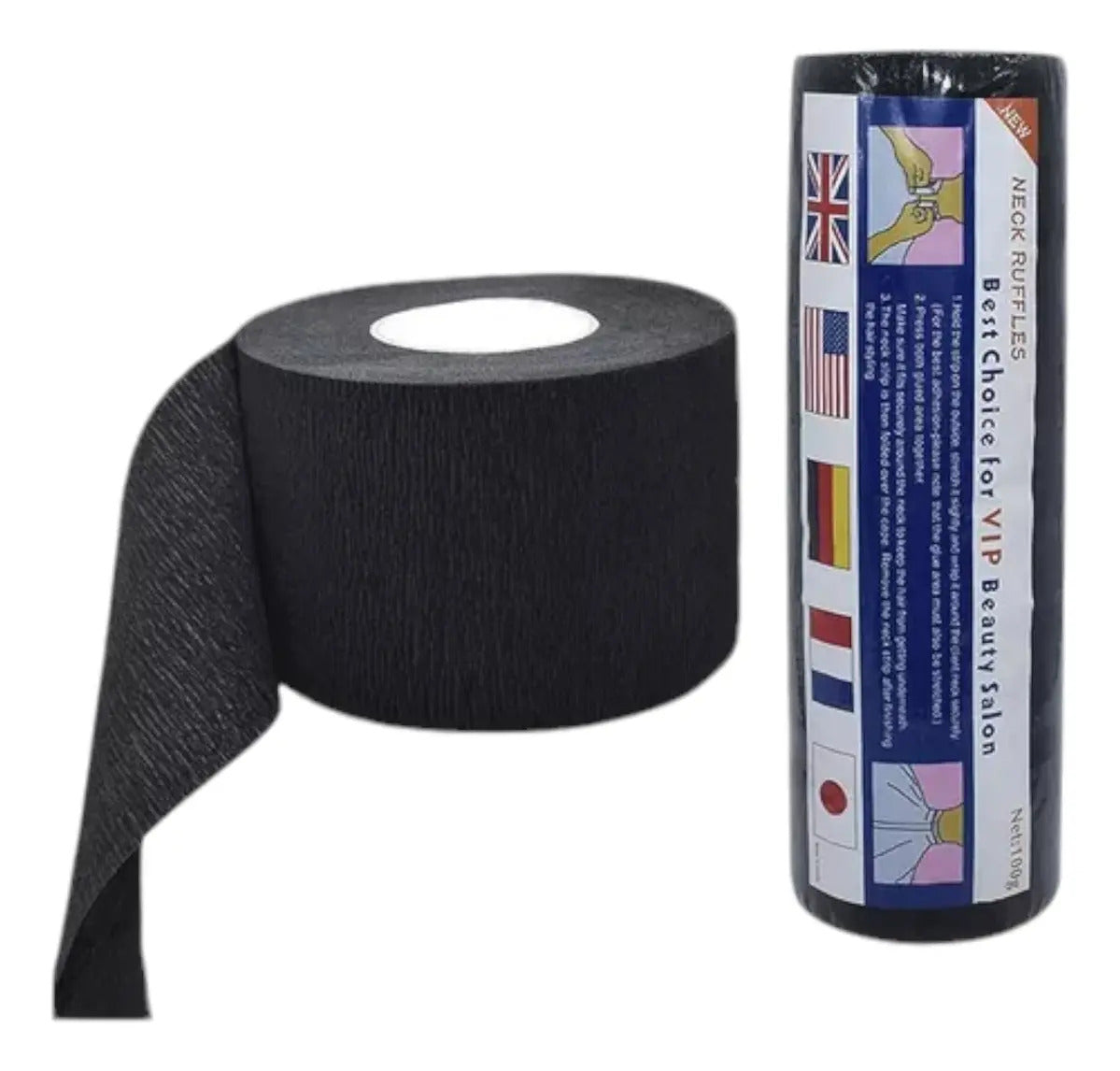 Combo 25 Pcs Papel Cuello Negro Insumo Barberia Cubre Cuello Negro