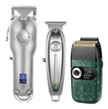 Pack Inicial Barbería Kemei: Clipper 1986 + Trimmer 1949 Edición 70 Años + Shaver 2026