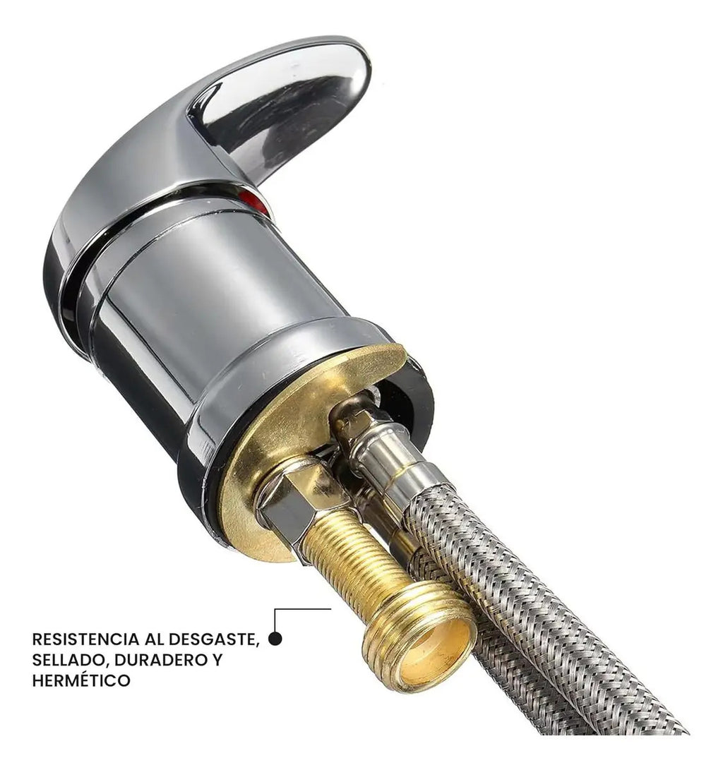 Llave Monocomando Lava Pelo Fijo Peluqueria Color Plateado Cromado