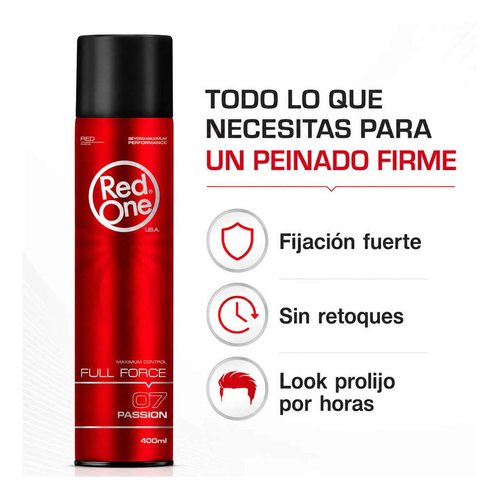 Laca Fijadora Red One Fijación Fuerte Control 12h  - 400ml