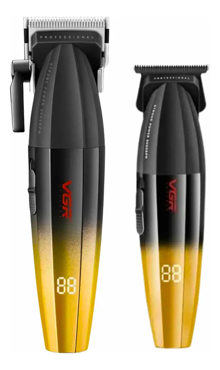 Combo VGR V-003 Clipper + V-906 Trimmer Profesional Dorado