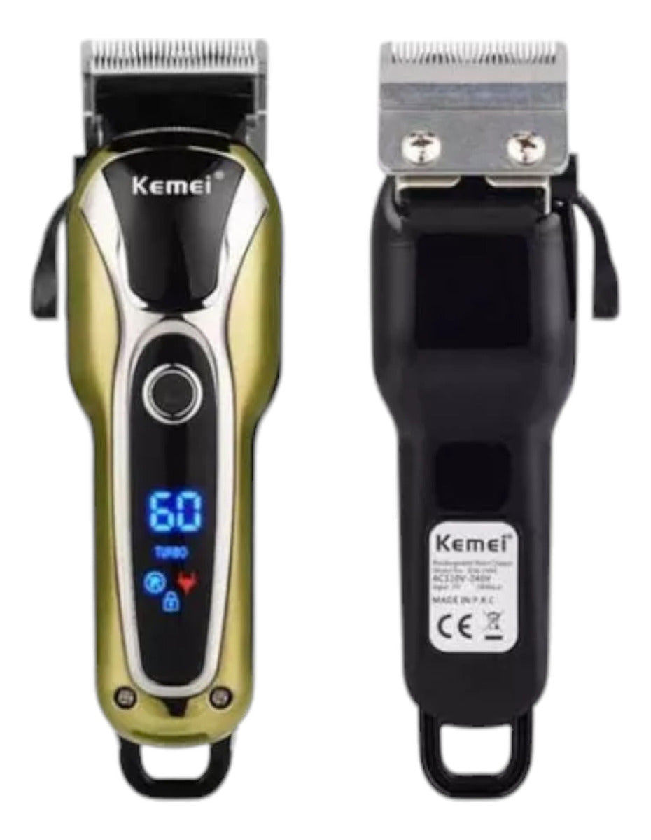 Cortadora Kemei 1990 Negra y Dorada 110v/240v Profesional