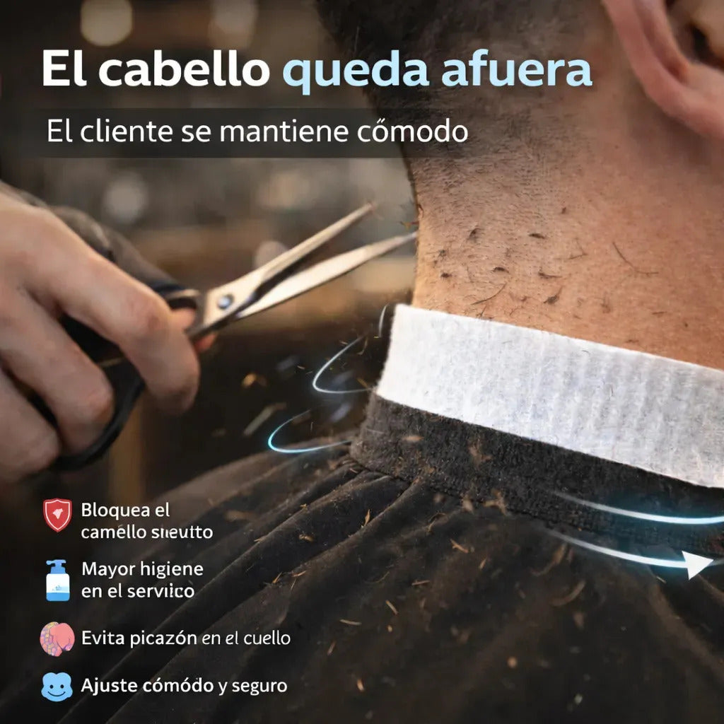 Papel De Cuello Barbería Higiene Adhesivo 5 Unidades