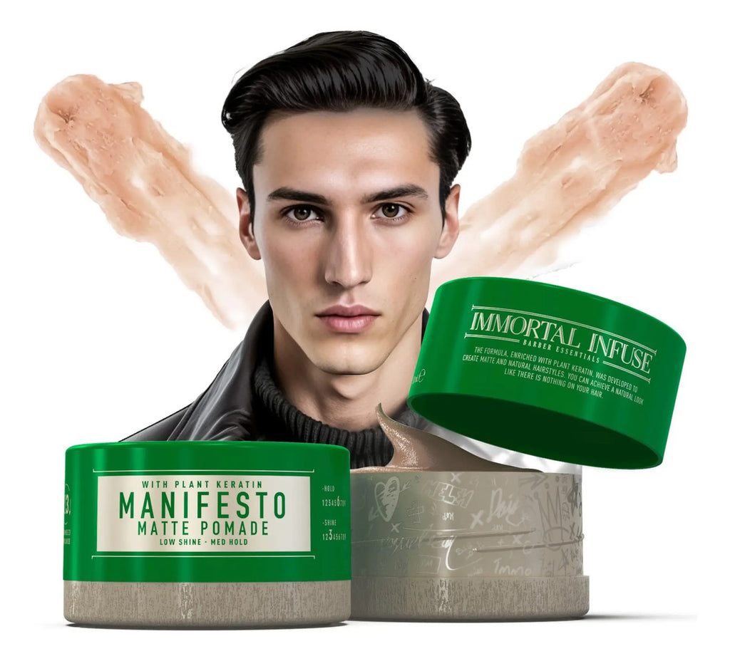 Cera Immortal Infuse Manifesto Matte Pomade - Fijación Fuerte y Acabado Mate 150ml