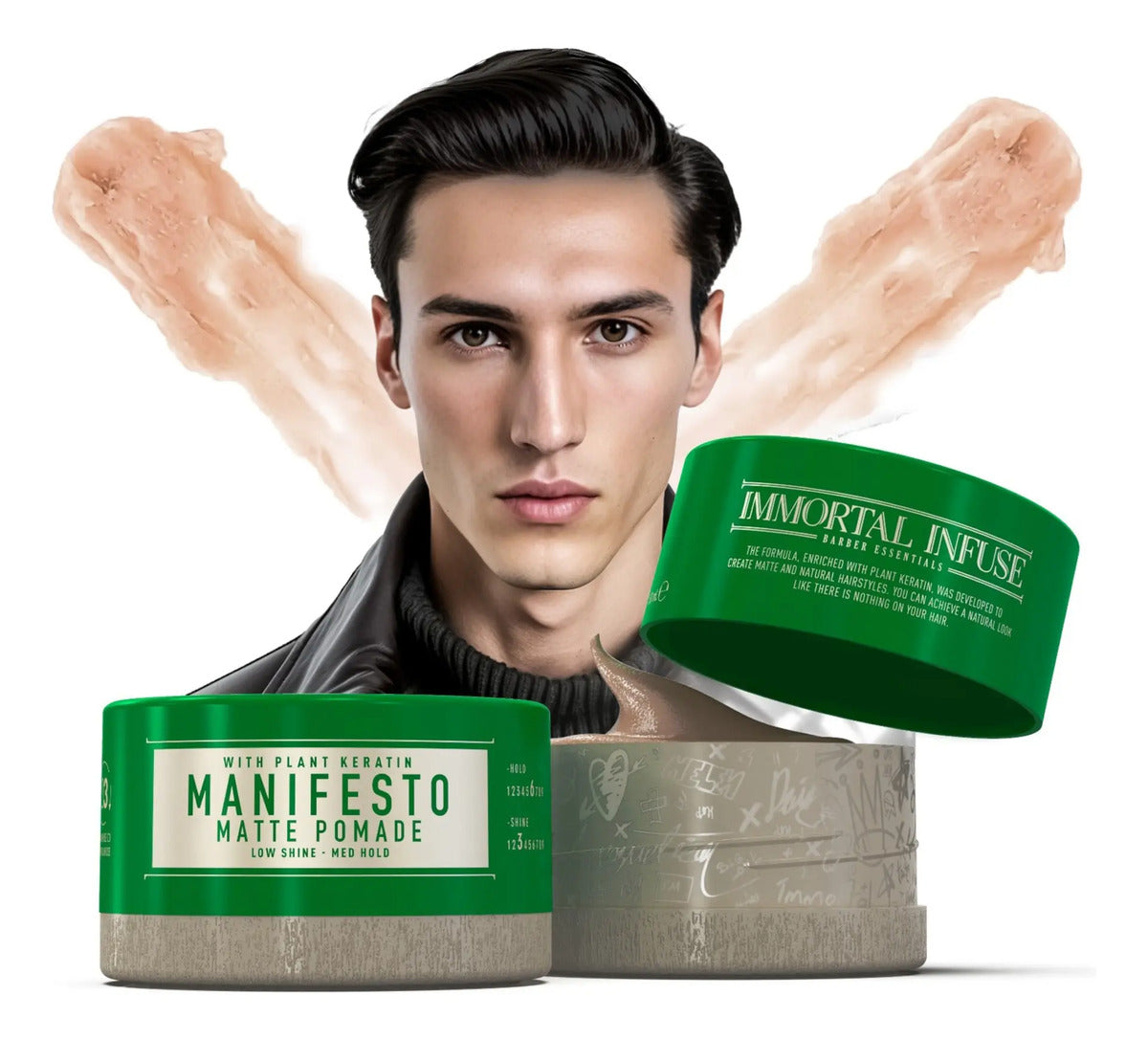 Cera Immortal Infuse Manifesto Matte Pomade - Fijación Fuerte y Acabado Mate 150ml