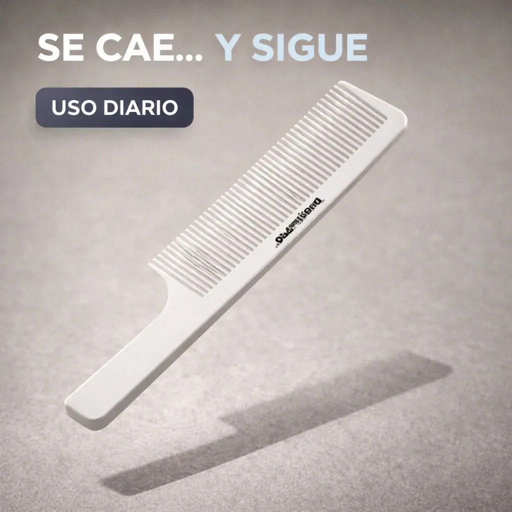 Peineta Profesional Barbero Resistente Uso Diario Blanca