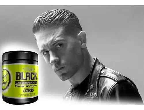 Gel Fijador Cubre Canas Rolda Black 500g - Fijación Mega Fuerte Nivel 14