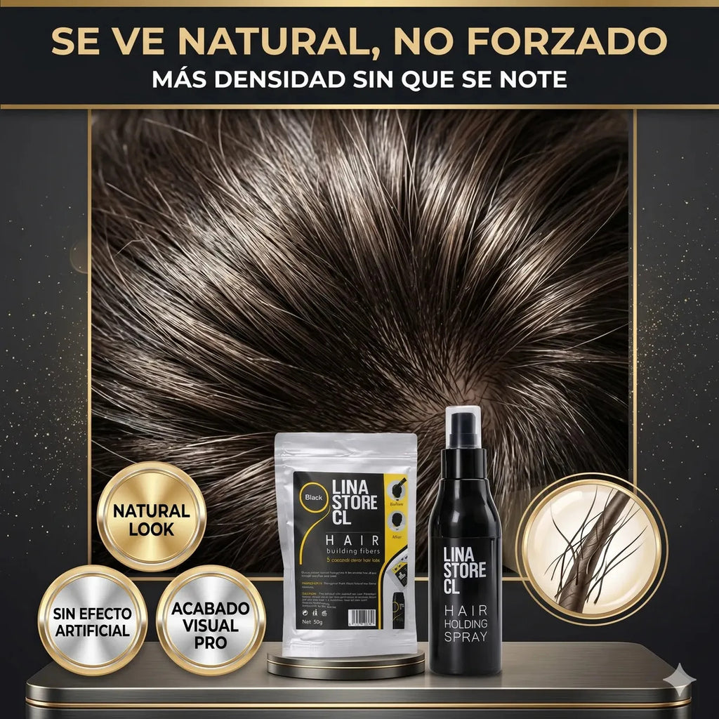 Sobre Recarga Negro Fibra Capilar + Fijador Laca Cabello