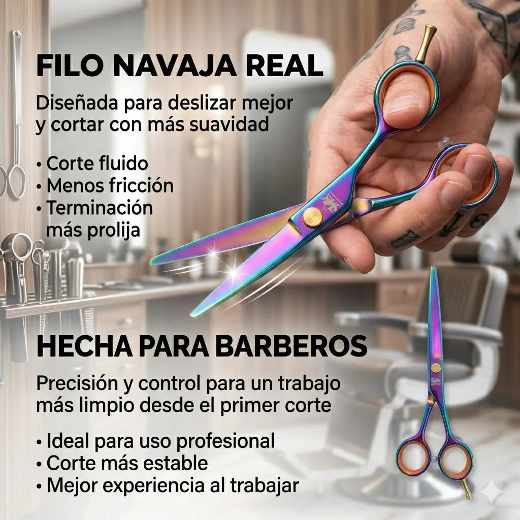 Tijera Filo Navaja 6.0 Corte Limpio Tornasol Profesional