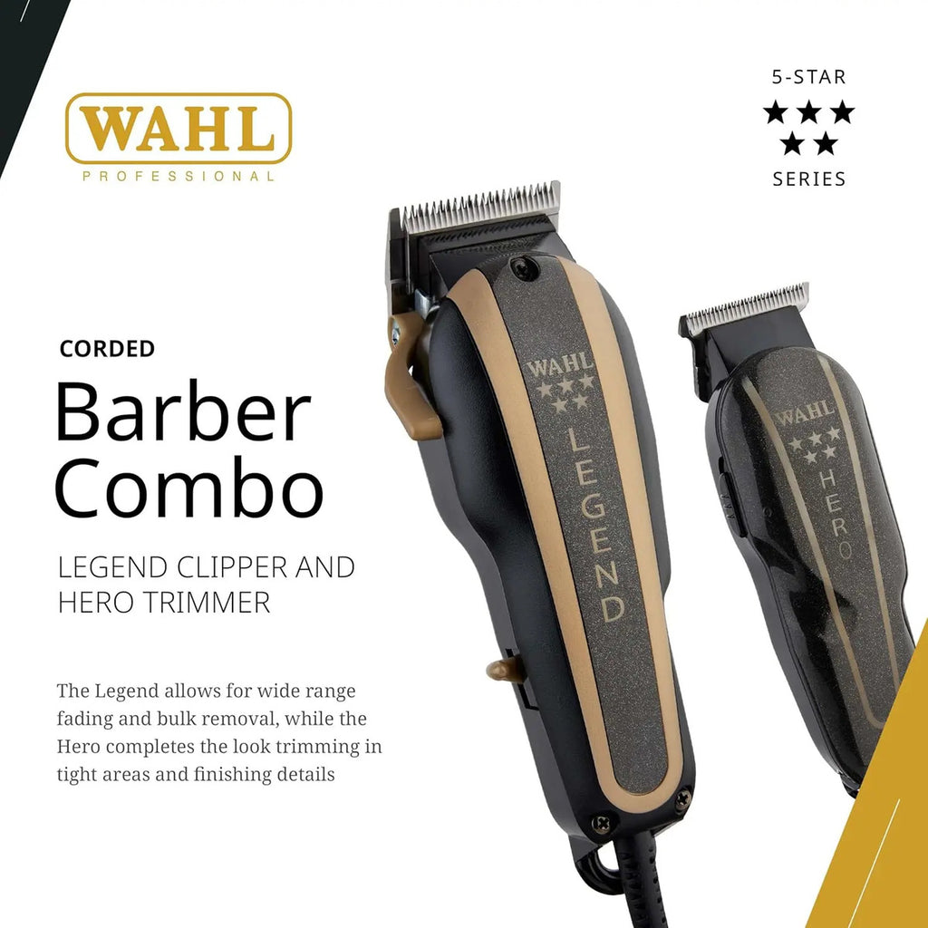 Set Wahl Legend Clipper + Hero Trimmer Profesional Barbería