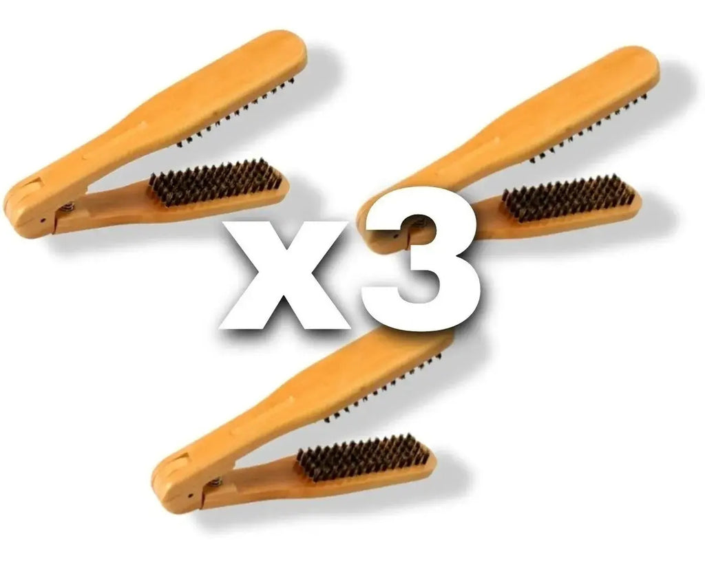 Pack de 3 Cepillos de Madera Profesionales para Alisado de Cabello