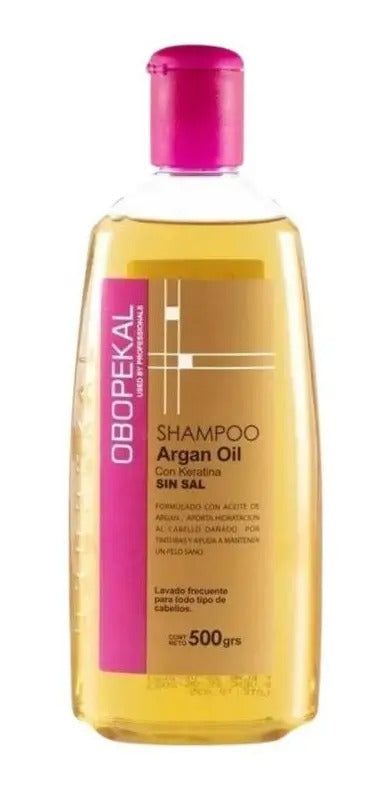 Kit Obopekal Argan Profesional - Shampoo y Acondicionador Sin Sal + Aceite 500ml