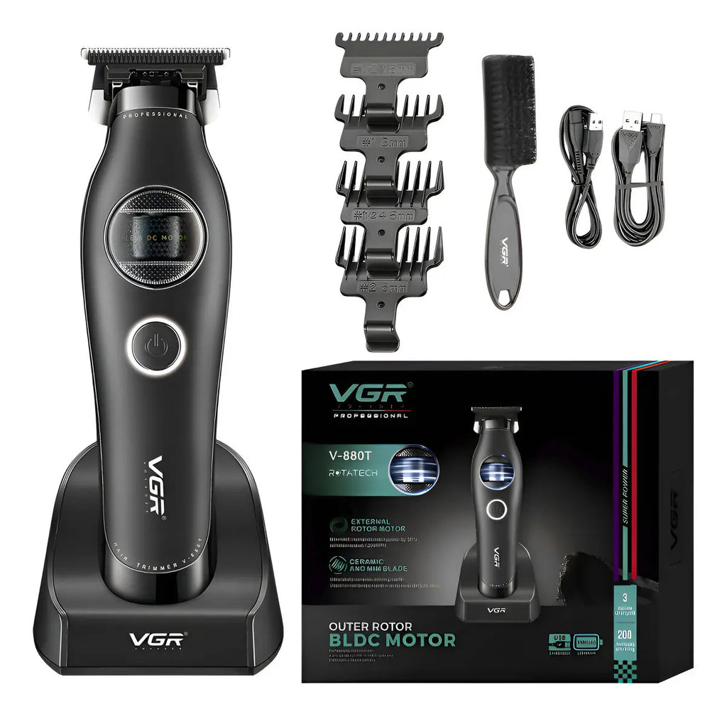 Máquina VGR V-880T Trimmer Profesional BLDC 7200 RPM Cortadora de Pelo