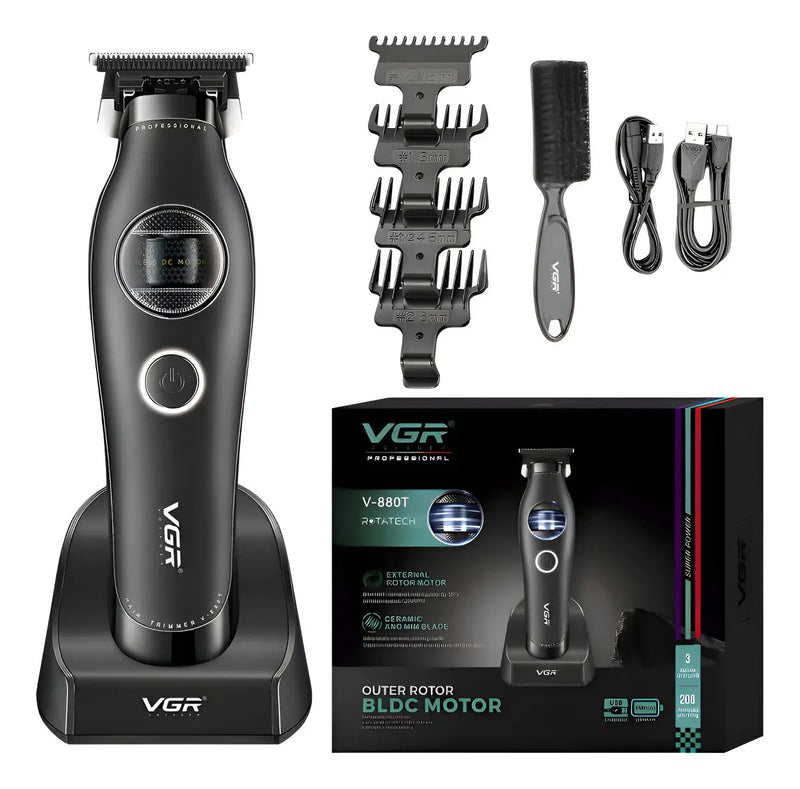 Máquina VGR V-880T Trimmer Profesional BLDC 7200 RPM Cortadora de Pelo