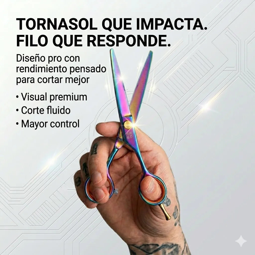 Tijera Filo Navaja 6.0 Corte Limpio Tornasol Profesional