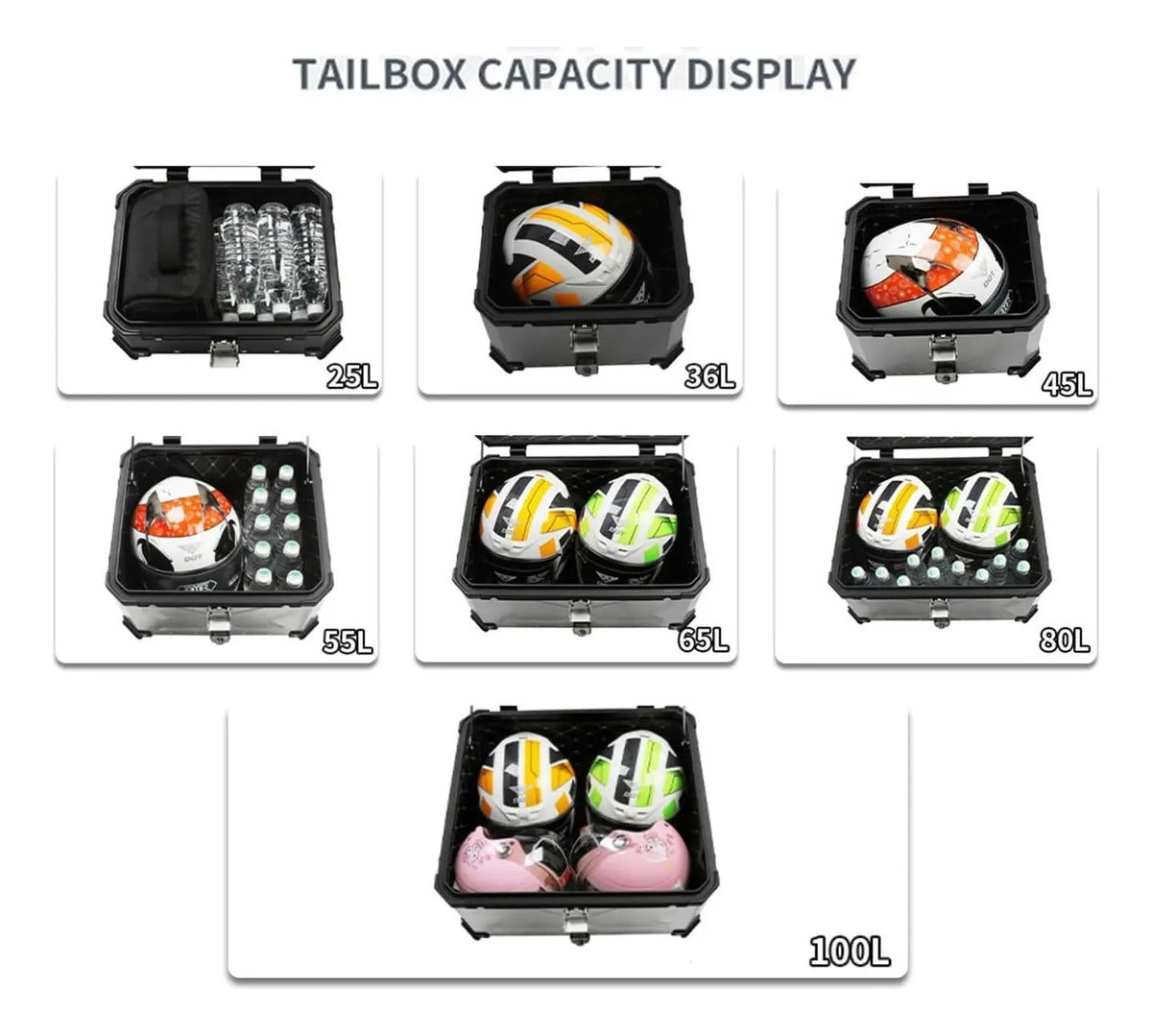Maleta Top Case Aluminio 55 Litros Para Moto Black X Series