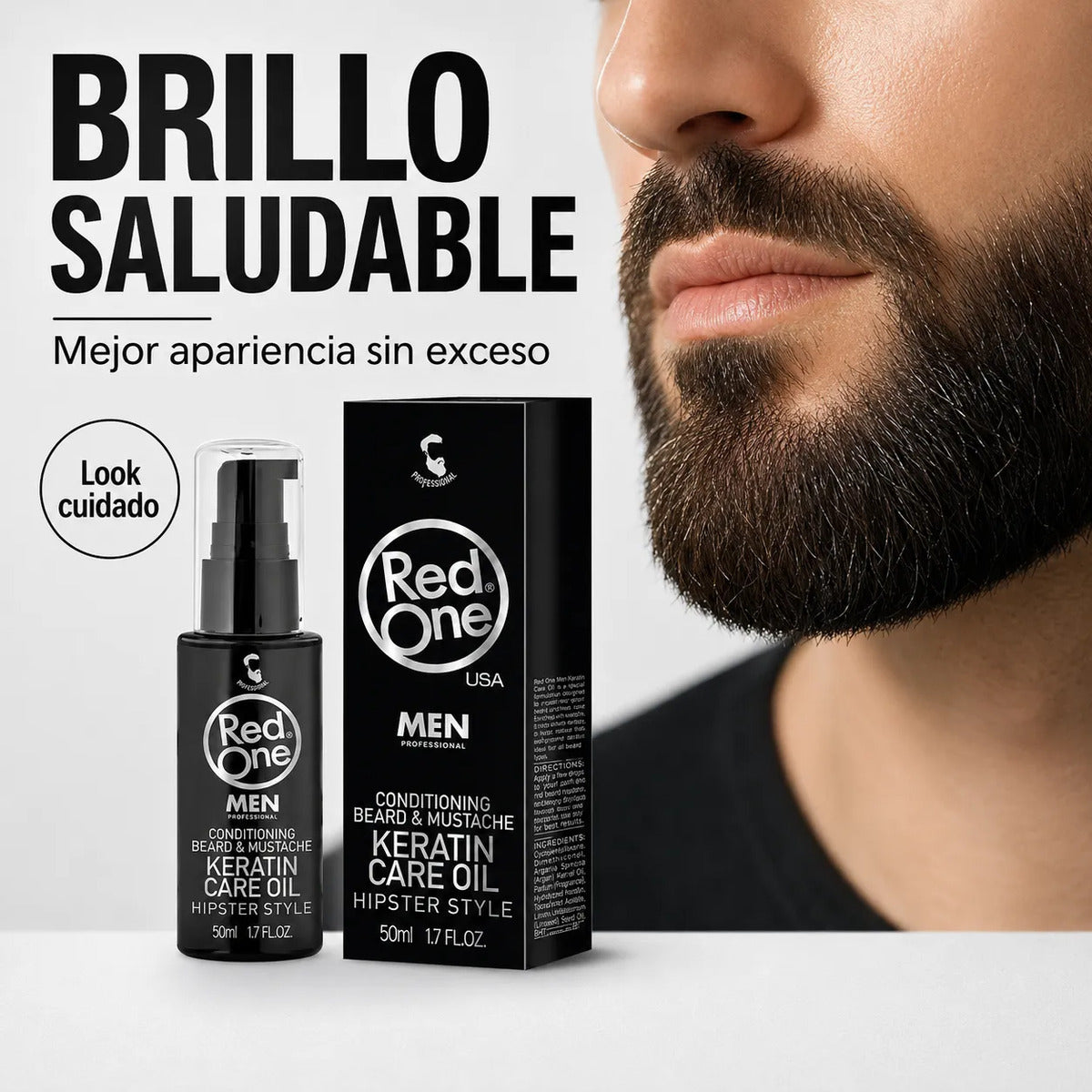 Aceite Para Barba Y Bigote Hidrata Barba Seca Red One 50ml