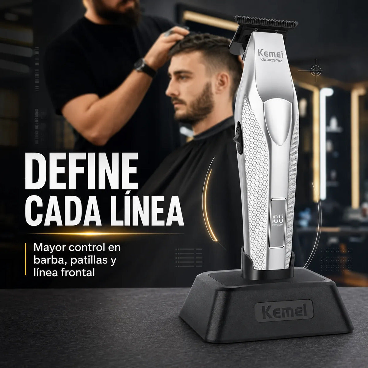 Cortadora De Pelo Hombre Para Contornos Cuchilla T KemeI KM-3023
