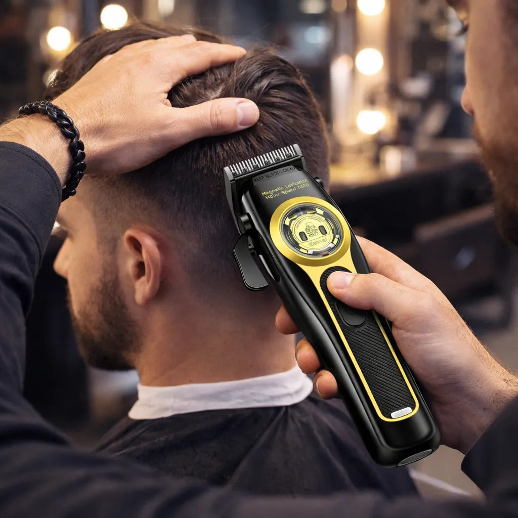 Máquina De Cortar Pelo Inalambrica Kemei 2373 Barbería Negro