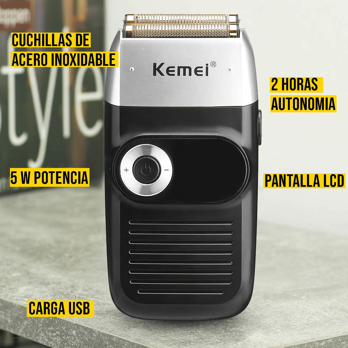 Afeitadora Profesional Kemei KM-2026: Rasuradora Dual con Pantalla LCD