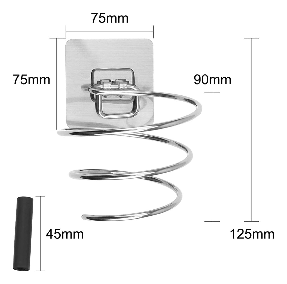 Soporte de Pared Metálico para Secador de Pelo Profesional - Diseño Espiral