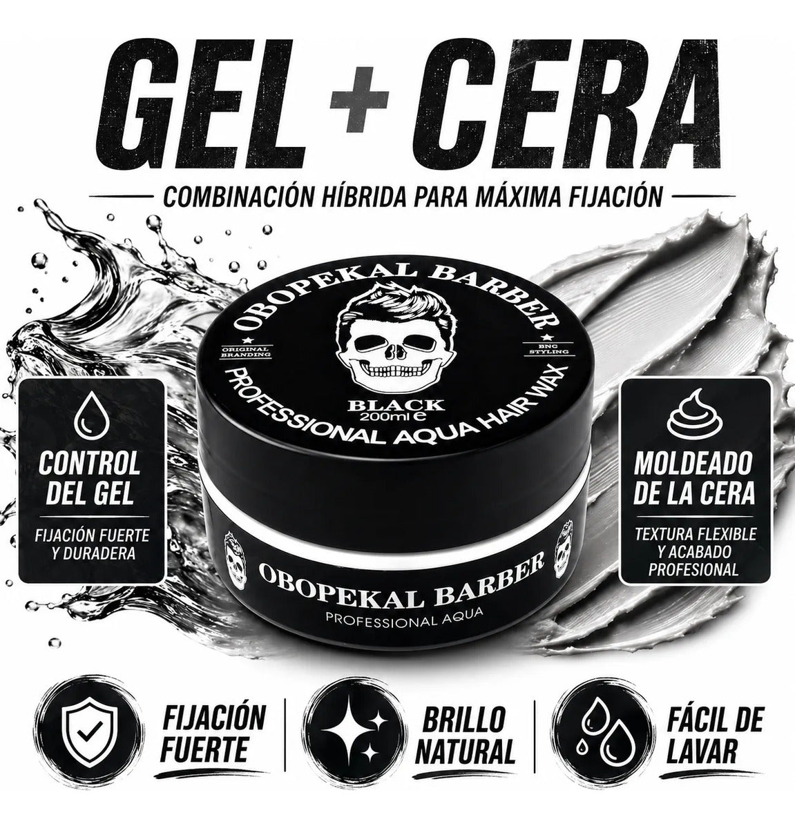 Cera Obopekal Para Barba Cabello Gel Pomada Capilar Barbería
