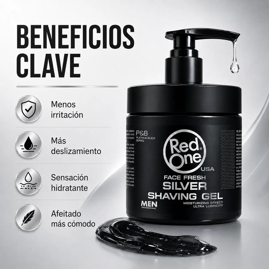 Gel Afeitar Red One Silver Hidratante  Piel Sensible 100ml