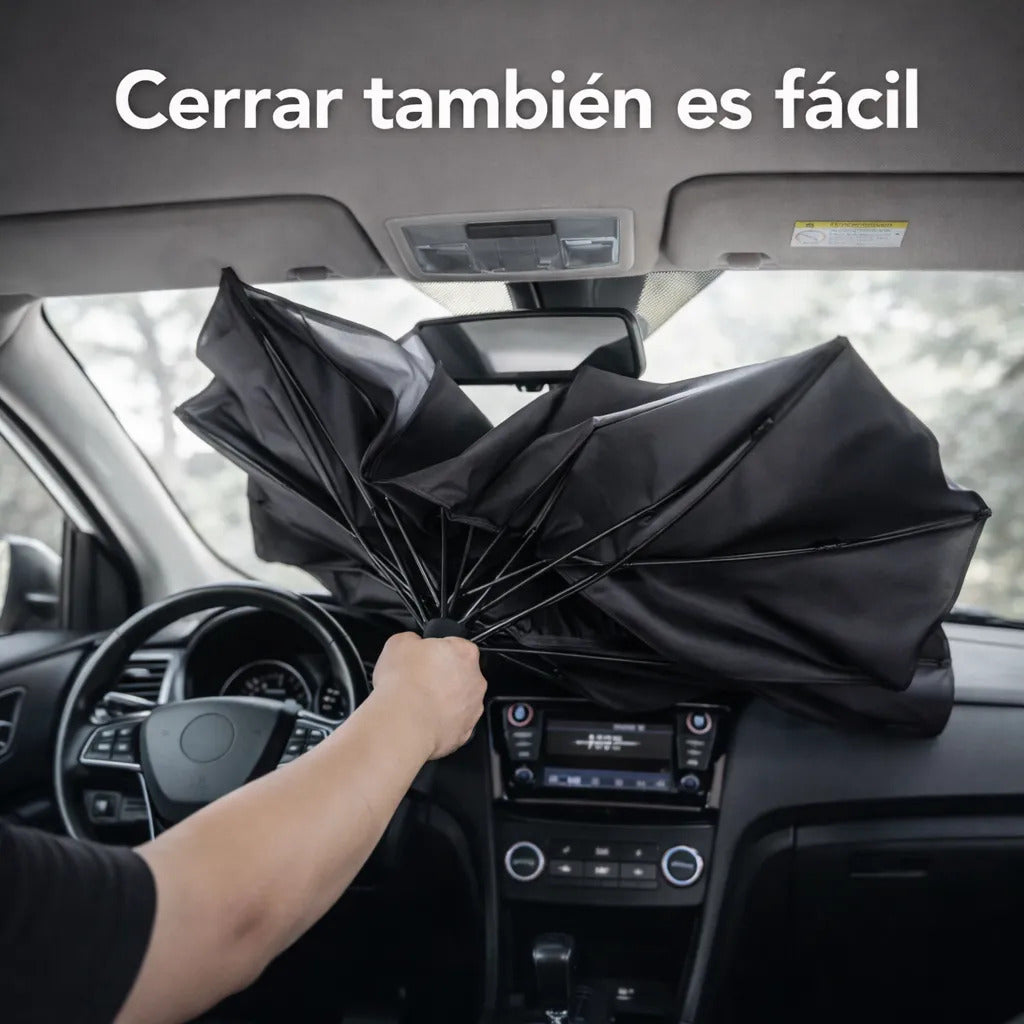 Tapa Sol Auto Tipo Sombrilla Cubre Parabrisa Plegable S