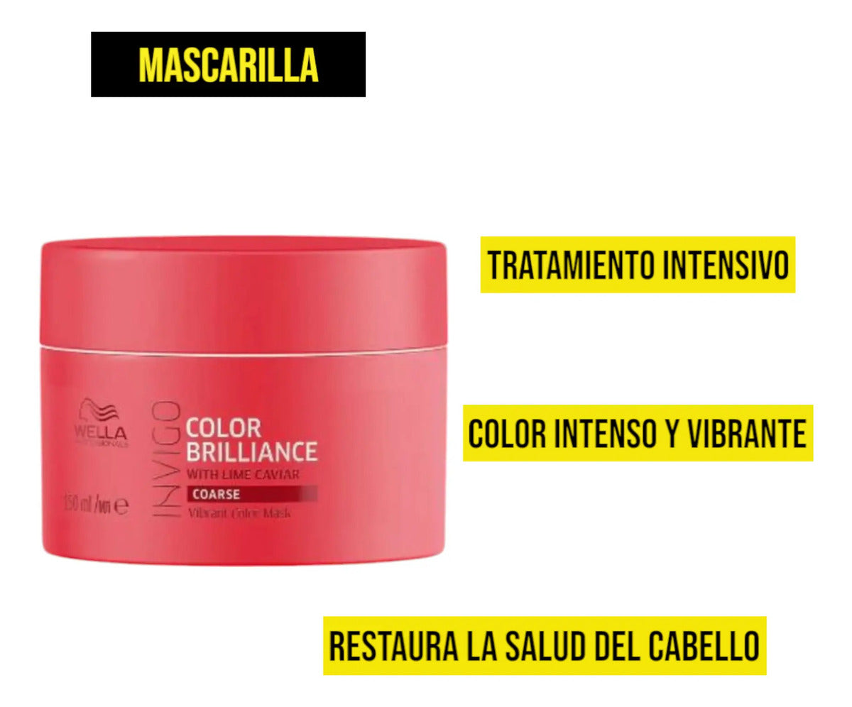 Set Wella Brilliance Tratamiento Completo: Shampoo + Acondicionador + Mascarilla
